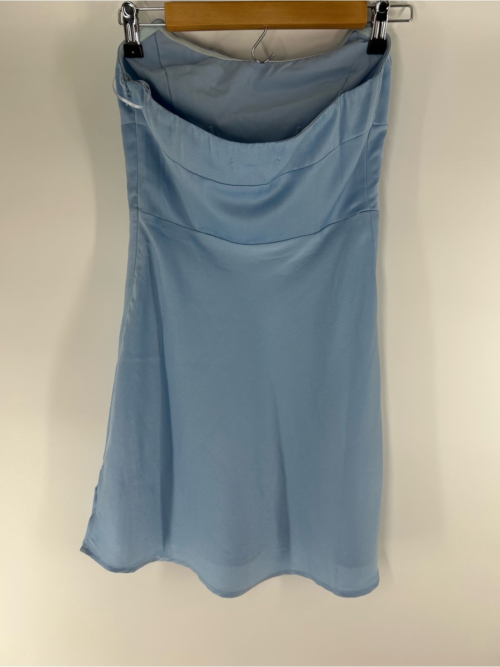 House of Spence Strapless Light Blue Mini Dress with Cowl Neckline - Picture 2 of 6